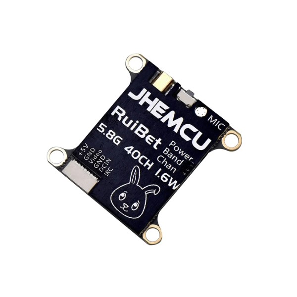 HOT JHEMCU RuiBet Tran-3016W 5.8G 40CH 1.6W PitMode Einstellbares VTX Eingebautes Mikrofon 2-6S 30 X30mm für RC Airplane Long Range
